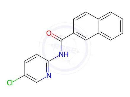 Chemical structure of naphthalene-2-carboxylic acid (5-chloro-pyridin-2-yl)-amide