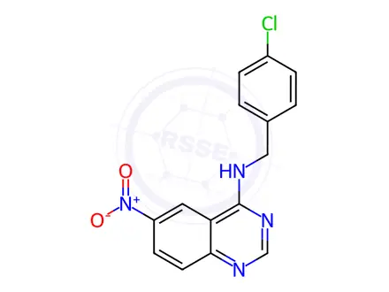 Chemical structure of N-(4-Chlorobenzyl)-6-nitro-4-quinazolinamine