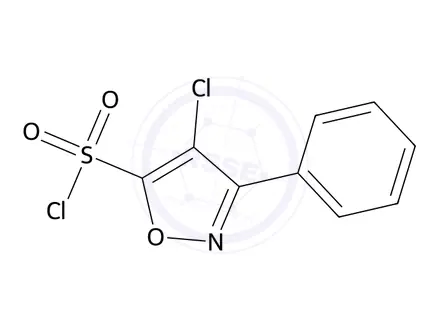 Chemical structure of 4-Chloro-3-phenyl-1,2-oxazole-5-sulfonyl chloride