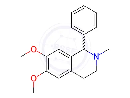 Chemical structure of 1-Phenyl-2-methyl-6,7-dimethoxy-1,2,3,4-tetrahydroisoquinoline