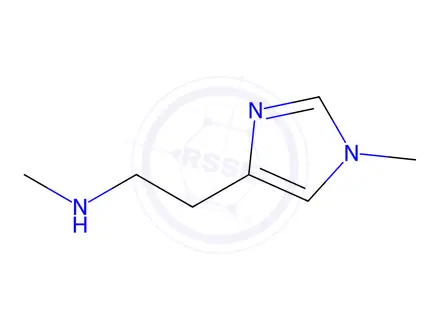 Chemical structure of N-Methyl-2-(1-methyl-1H-imidazol-4-yl)ethan-1-amine