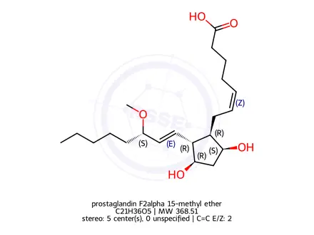 Chemical structure of prostaglandin F2alpha 15-methyl ether