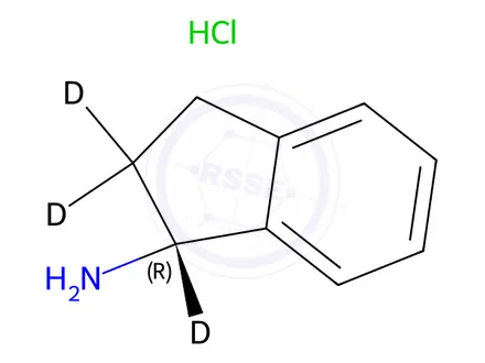 Chemical structure of (R)-1-Aminoindane-d3 Hydrochloride