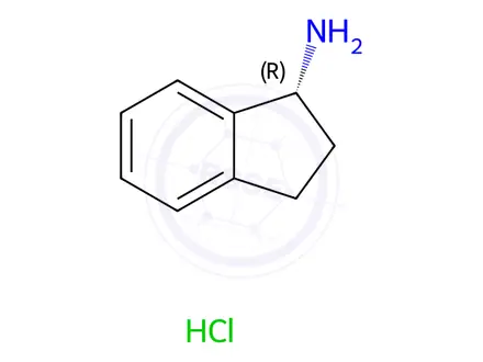 Chemical structure of (R)-(-)-1-Aminoindane hydrochloride