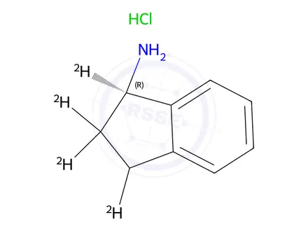 Chemical structure of (R)-1-Aminoindane-d4 Hydrochloride