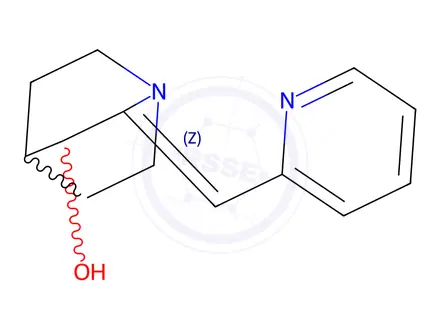 Chemical structure of (Z)-2-(pyridin-2-ylmethylene)quinuclidin-3-ol