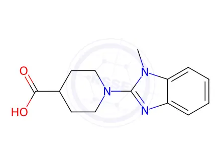 Chemical structure of 1-(1-Methyl-1H-benzoimidazol-2-yl)-piperidine-4-carboxylic acid