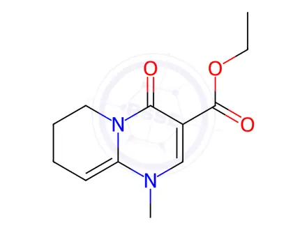 Chemical structure of 4,6,7,8-Tetrahydro-1-methyl-4-oxo-1H-pyrido[1,2-a]pyrimidine-3-carboxylic acid ethyl ester