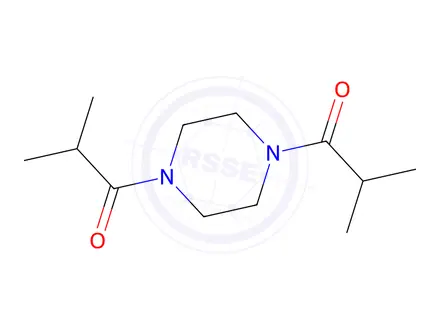 Chemical structure of 1,1'-(Piperazine-1,4-diyl)bis(2-methylpropan-1-one)