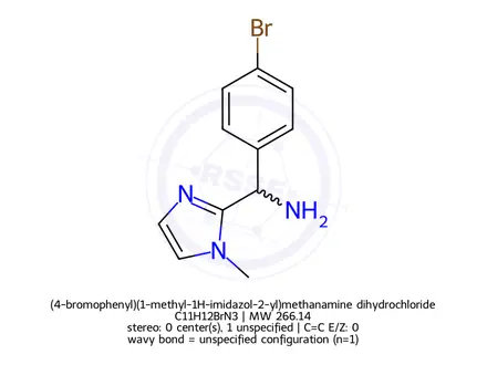 Chemical structure of (4-bromophenyl)(1-methyl-1H-imidazol-2-yl)methanamine dihydrochloride