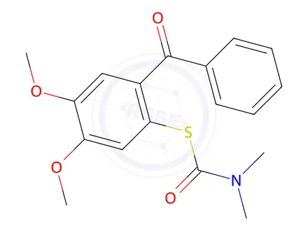 Chemical structure of S-(2-Benzoyl-4,5-dimethoxyphenyl) dimethylcarbamothioate