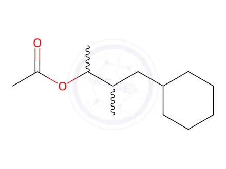 Chemical structure of alpha,beta-dimethylcyclohexylpropyl acetate