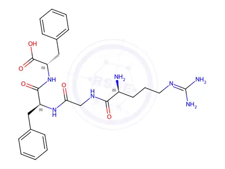 Chemical structure of Insulin B (22-25) H-Arg-Gly-Phe-Phe-OH