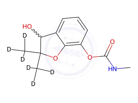 Chemical structure of 3-Hydroxy Carbofuran-d6