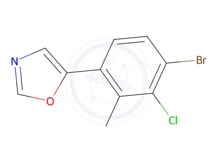 Chemical structure of 5-(4-Bromo-3-chloro-2-methylphenyl)oxazole