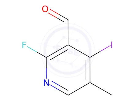 Chemical structure of 2-Fluoro-4-iodo-5-methyl-3-pyridinecarboxaldehyde