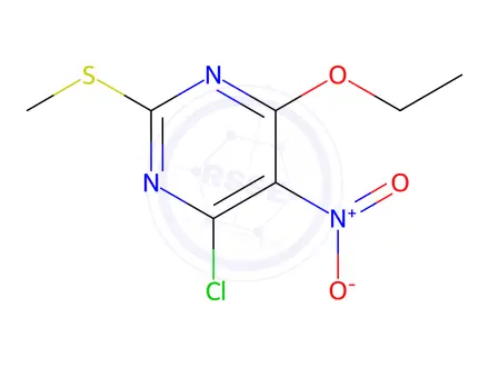 Chemical structure of 4-Chloro-6-ethoxy-2-(methylthio)-5-nitropyrimidine