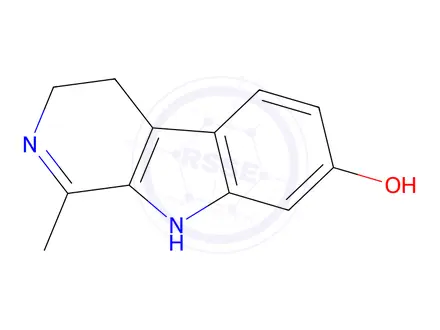 Chemical structure of 3H-Pyrido(3,4-b)indol-7-ol, 4,9-dihydro-1-methyl- (8CI)(9CI)