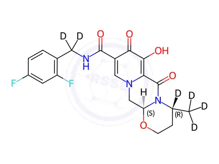Chemical structure of Dolutegravir(methyl-d3,N-methyl-d2)-d6