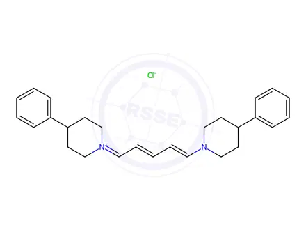 Chemical structure of 1-(5-(4-Phenylpiperidino)-2,4-pentadienylidene)-4-phenylpiperidiniumchloride