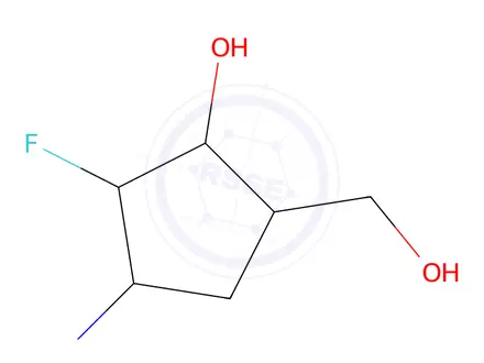 Chemical structure of Cyclopentanemethanol, 4-amino-3-fluoro-2-hydroxy-, (1alpha,2alpha,3beta,4alpha)-(9CI)