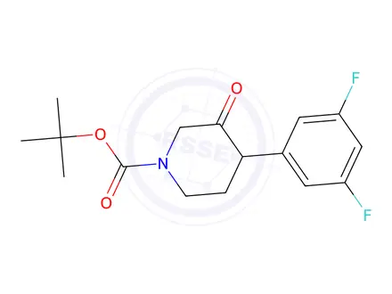 Chemical structure of Tert-butyl 4-(3,5-difluorophenyl)-3-oxopiperidine-1-carboxylate