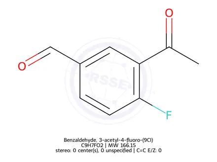 Chemical structure of Benzaldehyde, 3-acetyl-4-fluoro-(9CI)