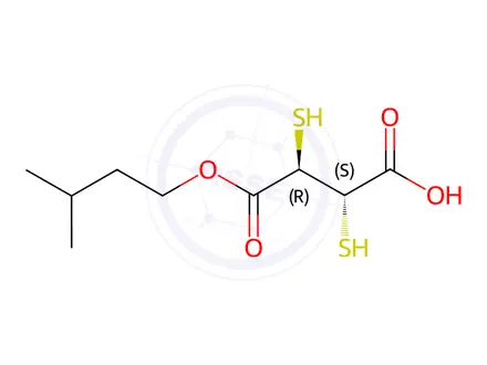Chemical structure of MONO-ISOAMYL2,3-DIMERCAPTOSUCCINATE