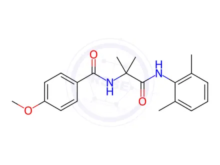Chemical structure of Benzamide, N-[2-[(2,6-dimethylphenyl)amino]-1,1-dimethyl-2-oxoethyl]-4-methoxy-(9CI)