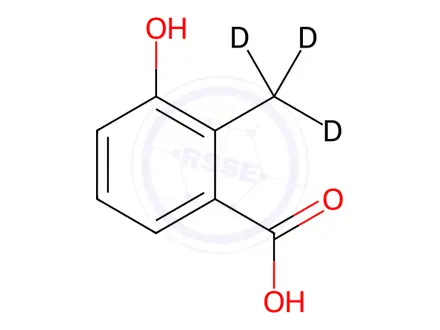 Chemical structure of 3-Hydroxy-2-methyl-d3-benzoic Acid