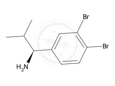 Chemical structure of (S)-1-(3,4-dibromophenyl)-2-methylpropan-1-amine