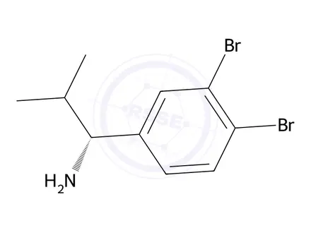 Chemical structure of (R)-1-(3,4-dibromophenyl)-2-methylpropan-1-amine