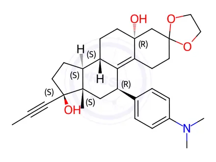 Chemical structure of Mifepristone Dioxolane Impurity