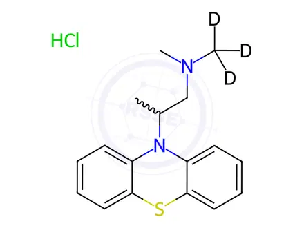 Chemical structure of Iso Promethazine-d3 Hydrochloride