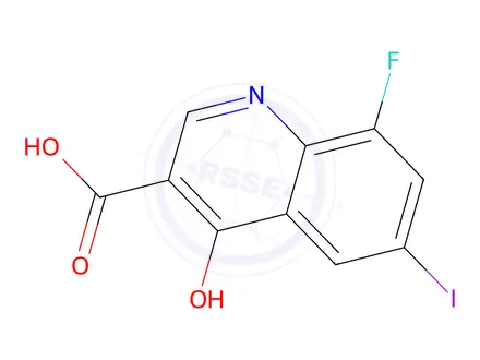 Chemical structure of 8-Fluoro-4-hydroxy-6-iodoquinoline-3-carboxylic acid