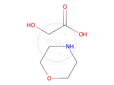 Chemical structure of glycolic acid, compound with morpholine(1:1)