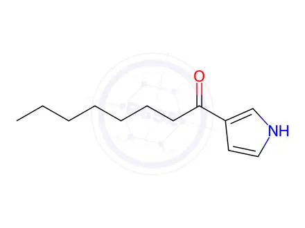 Chemical structure of 1-Octanone, 1-(1H-pyrrol-3-yl)-