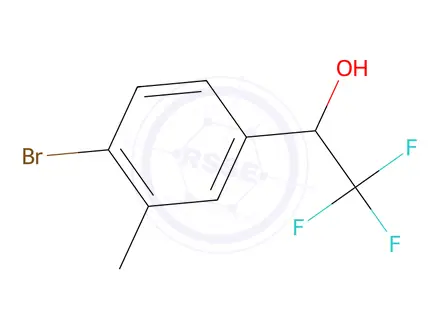 Chemical structure of 1-(4-Bromo-3-methylphenyl)-2,2,2-trifluoroethan-1-ol