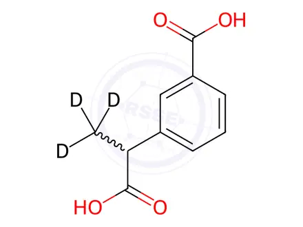 Chemical structure of 3-Carboxy-alpha-methylbenzeneacetic Acid-d3