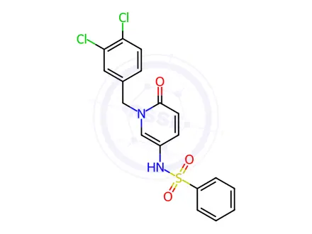 Chemical structure of N-{1-[(3,4-dichlorophenyl)methyl]-6-oxo-1,6-dihydropyridin-3-yl}benzenesulfonamide