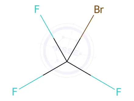 Chemical structure of Bromotrifluoromethane (Freon #13b1)