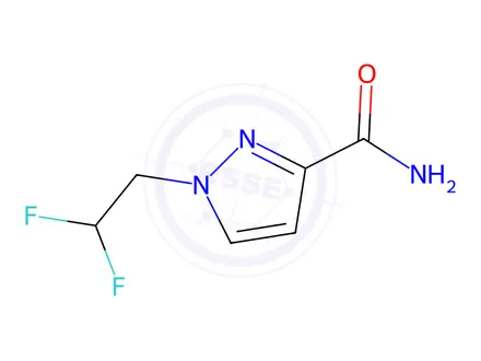 Chemical structure of 1-(2,2-Difluoroethyl)-1H-pyrazole-3-carboxamide