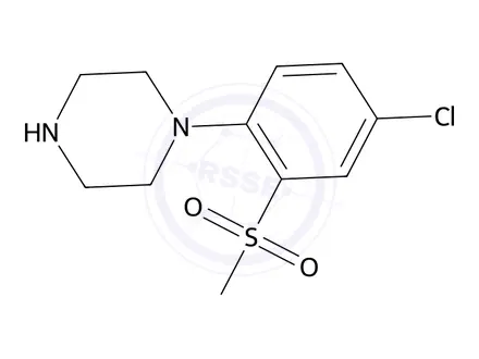 Chemical structure of 1-(4-Chloro-2-(methylsulfonyl)phenyl)piperazine