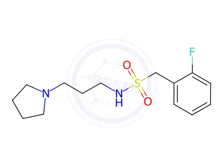 Chemical structure of 1-(2-fluorophenyl)-N-(3-pyrrolidin-1-ylpropyl)methanesulfonamide