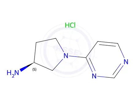 Chemical structure of (3S)-1-(Pyrimidin-4-yl)pyrrolidin-3-amine hydrochloride