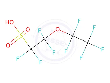 Chemical structure of Perfluoro(2-ethoxyethane)sulfonic acid