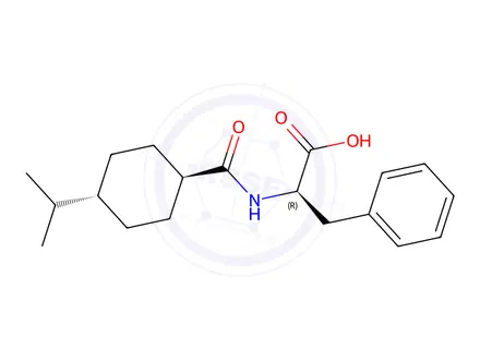 Chemical structure of N-(trans-4-Isopropylcyclohexylcarbonyl)-D-phenylalanine-D-phenylalanine