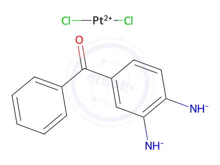 Chemical structure of (3,4-Diaminophenyl)-phenylmethanone,platinum(2+),dichloride