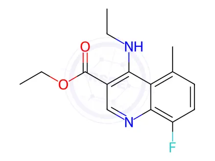 Chemical structure of Ethyl 4-(ethylamino)-8-fluoro-5-methylquinoline-3-carboxylate