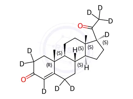 Chemical structure of Progesterone-[D9]